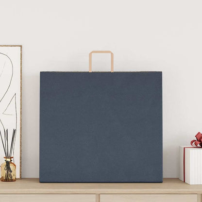 Paper Bags 250 pcs with Handles Blue 54x15x49 cm