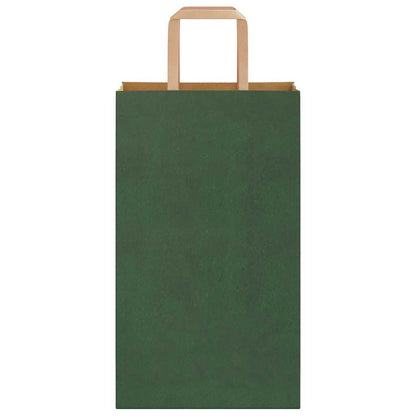 Paper Bags 50 pcs with Handles Green 21x11x36 cm