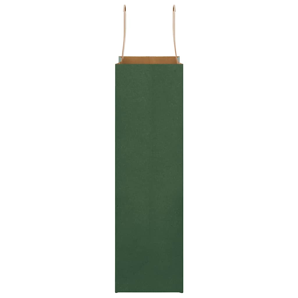 Paper Bags 50 pcs with Handles Green 21x11x36 cm