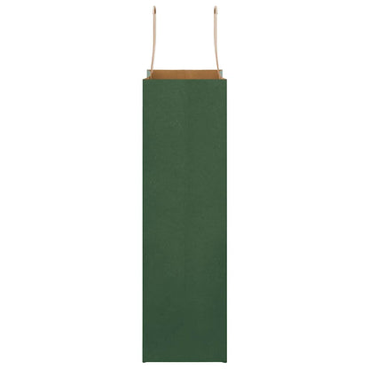 Paper Bags 50 pcs with Handles Green 21x11x36 cm