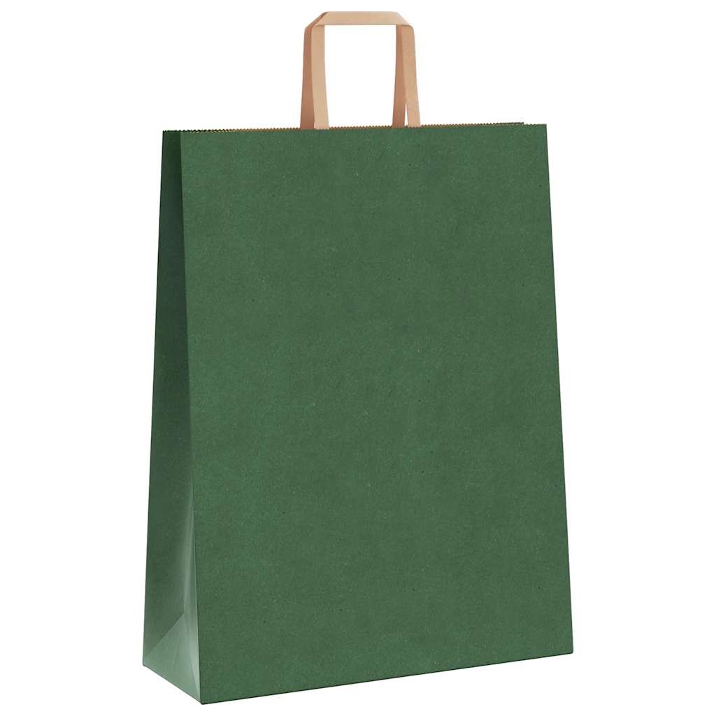 Paper Bags 50 pcs with Handles Green 32x12x42 cm