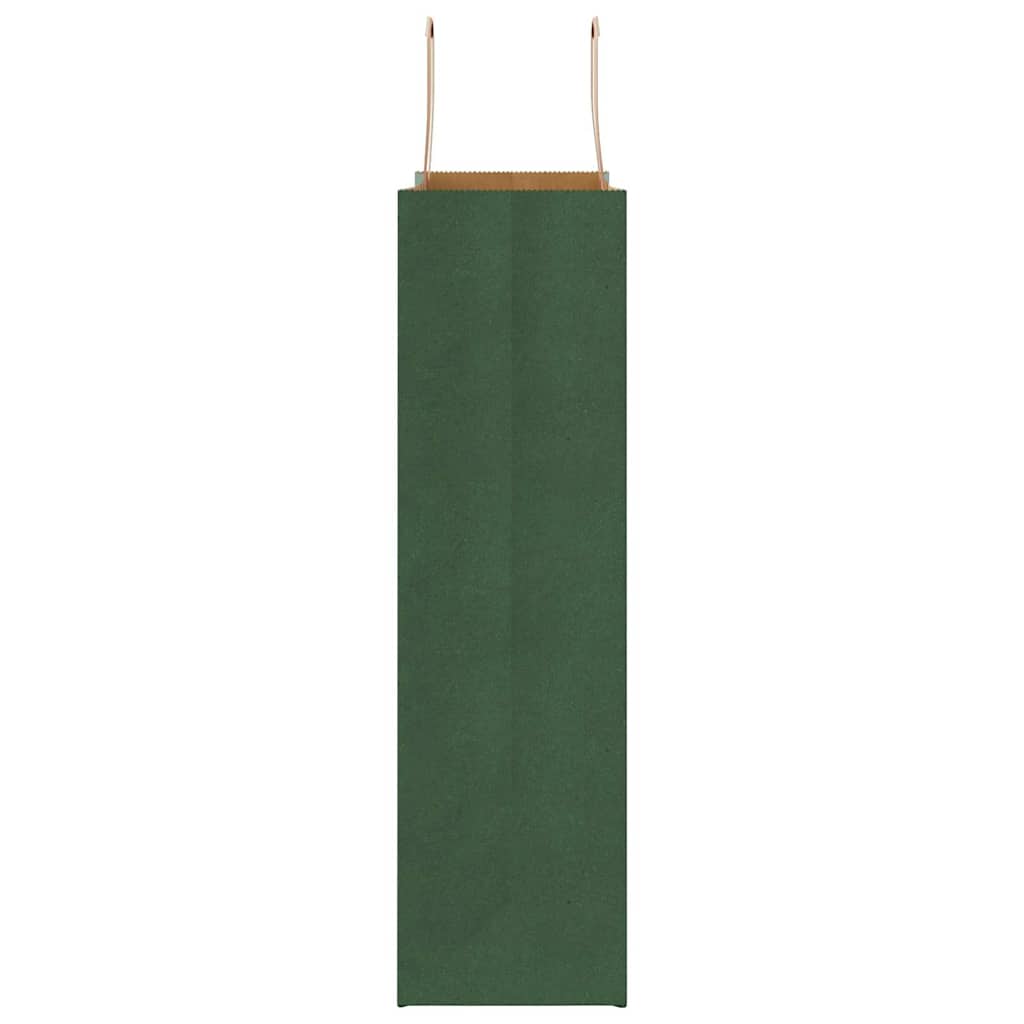Paper Bags 50 pcs with Handles Green 32x12x42 cm