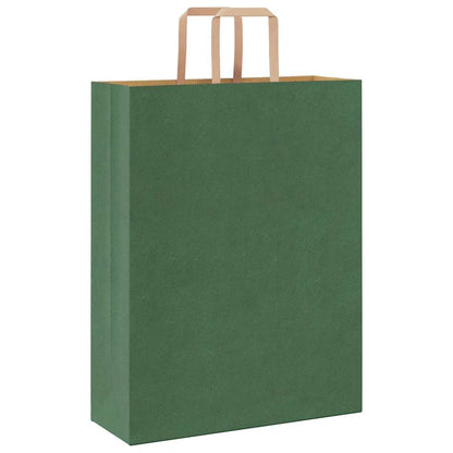 Paper Bags 50 pcs with Handles Green 32x12x42 cm