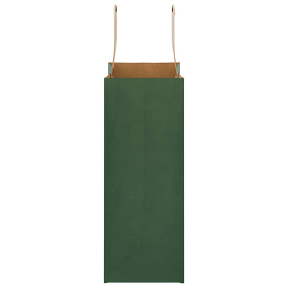 Paper Bags 250 pcs with Handles Green 21x11x28 cm