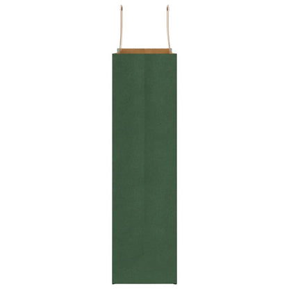 Paper Bags 250 pcs with Handles Green 32x12x42 cm