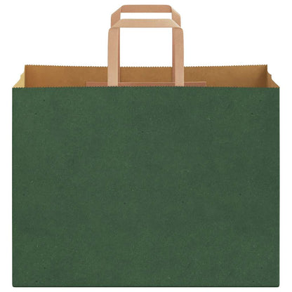 Paper Bags 250 pcs with Handles Green 32x17x25 cm
