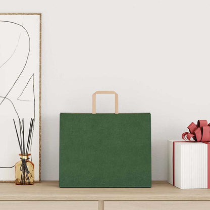 Paper Bags 250 pcs with Handles Green 32x22x24 cm