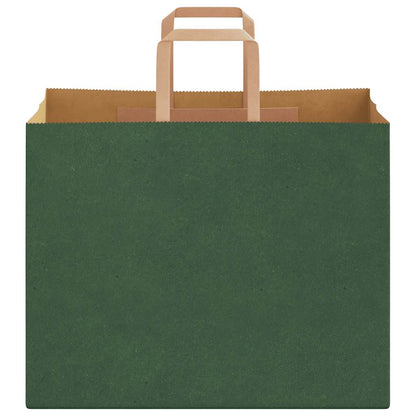 Paper Bags 250 pcs with Handles Green 32x22x24 cm