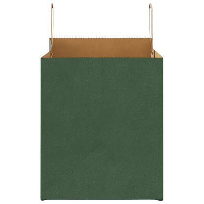Paper Bags 250 pcs with Handles Green 32x22x24 cm
