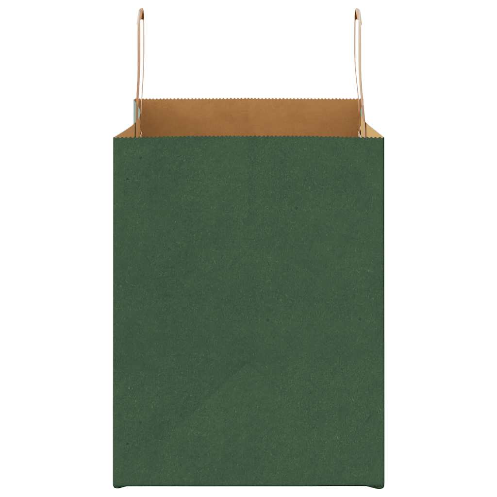 Paper Bags 250 pcs with Handles Green 32x22x28 cm