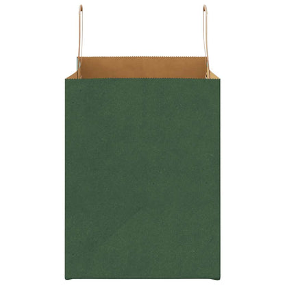 Paper Bags 250 pcs with Handles Green 32x22x28 cm