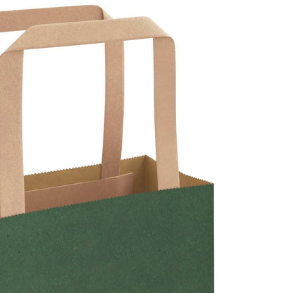 Paper Bags 250 pcs with Handles Green 32x22x28 cm
