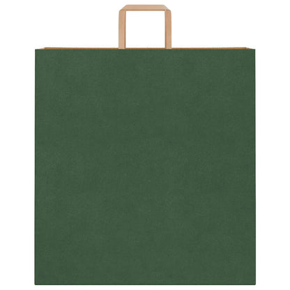 Paper Bags 250 pcs with Handles Green 45x17x48 cm