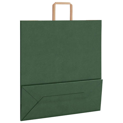 Paper Bags 250 pcs with Handles Green 45x17x48 cm