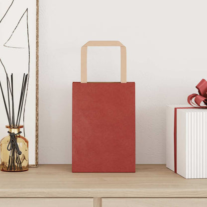 Paper Bags 50 pcs with Handles Red 15x8x21 cm