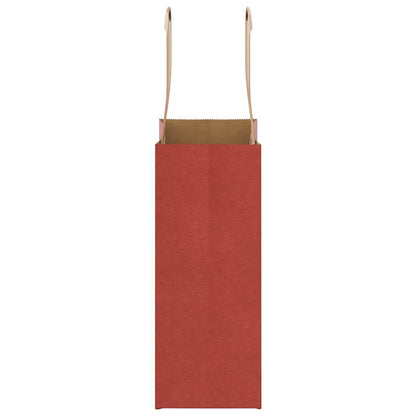 Paper Bags 50 pcs with Handles Red 15x8x21 cm