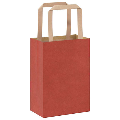 Paper Bags 50 pcs with Handles Red 15x8x21 cm