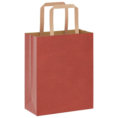 Paper Bags 50 pcs with Handles Red 18x8x22 cm
