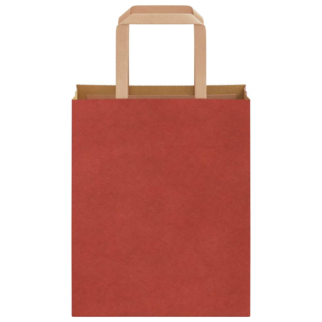 Paper Bags 50 pcs with Handles Red 18x8x22 cm