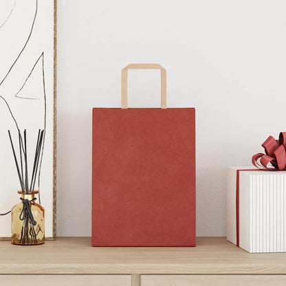 Paper Bags 50 pcs with Handles Red 21x11x28 cm