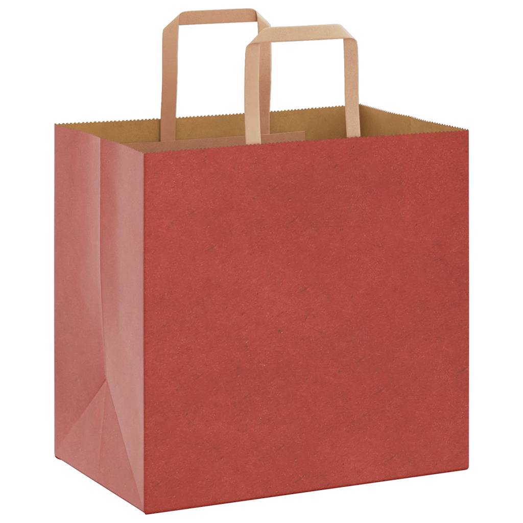Paper Bags 50 pcs with Handles Red 26x17x25 cm