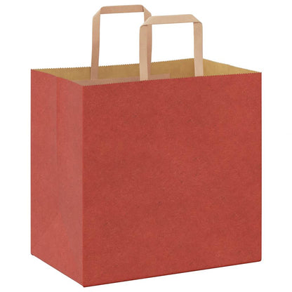 Paper Bags 50 pcs with Handles Red 26x17x25 cm