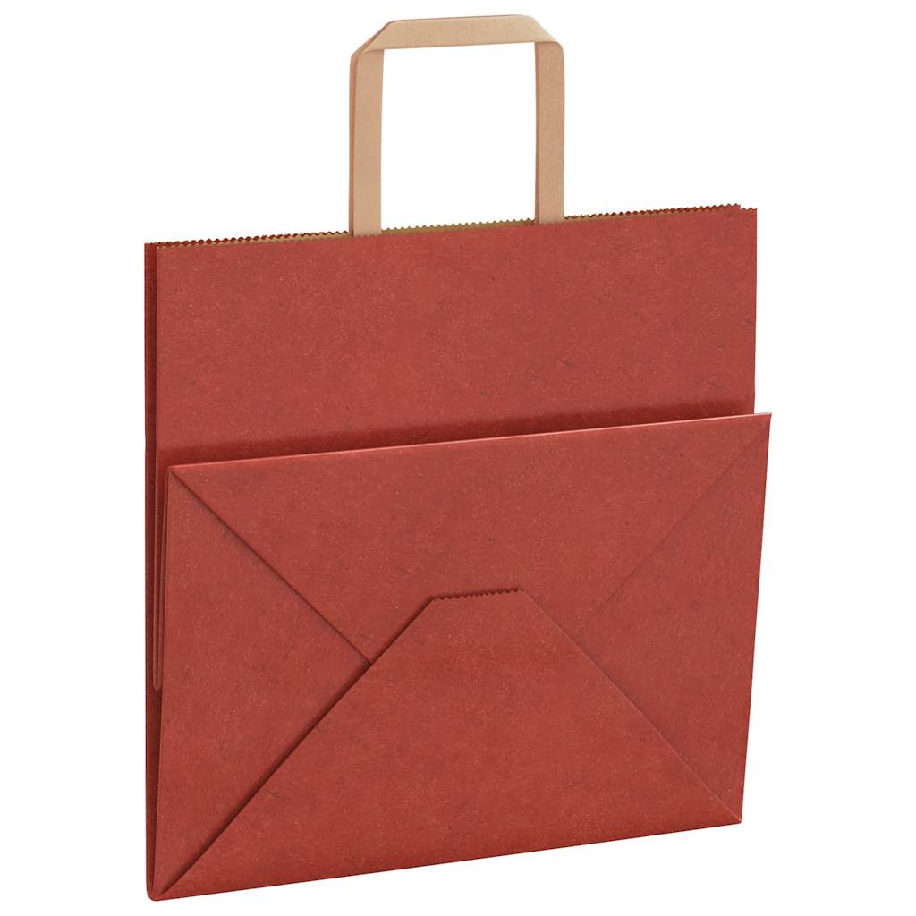 Paper Bags 50 pcs with Handles Red 26x17x25 cm