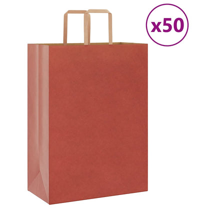 Paper Bags 50 pcs with Handles Red 32x17x44 cm