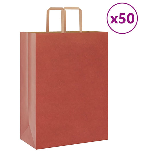 Paper Bags 50 pcs with Handles Red 32x17x44 cm