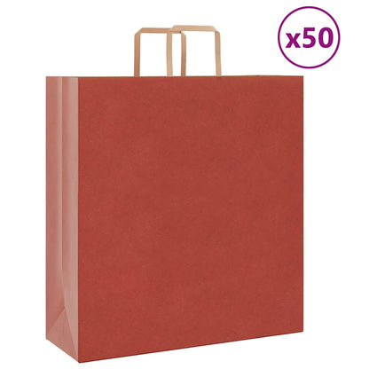 Paper Bags 50 pcs with Handles Red 45x17x48 cm