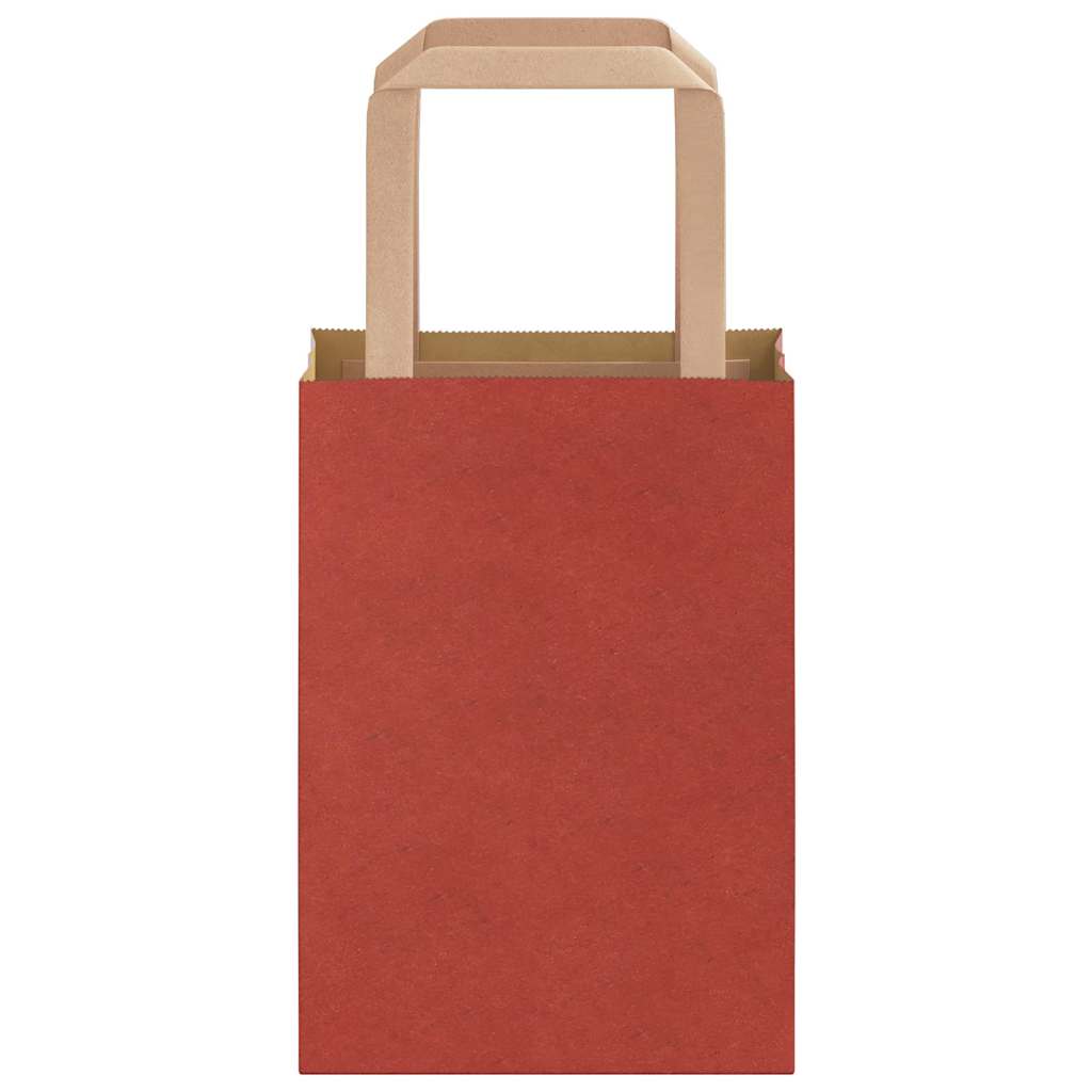 Paper Bags 250 pcs with Handles Red 15x8x21 cm