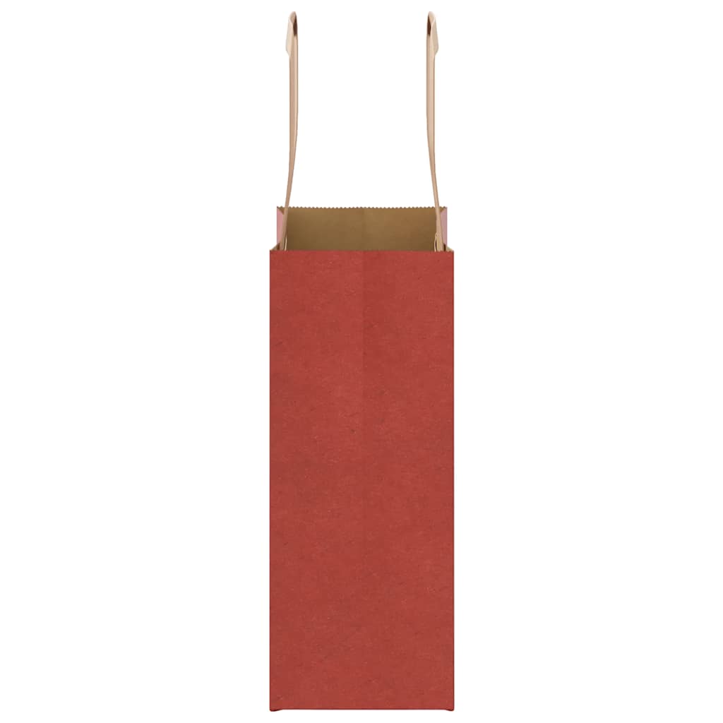 Paper Bags 250 pcs with Handles Red 15x8x21 cm
