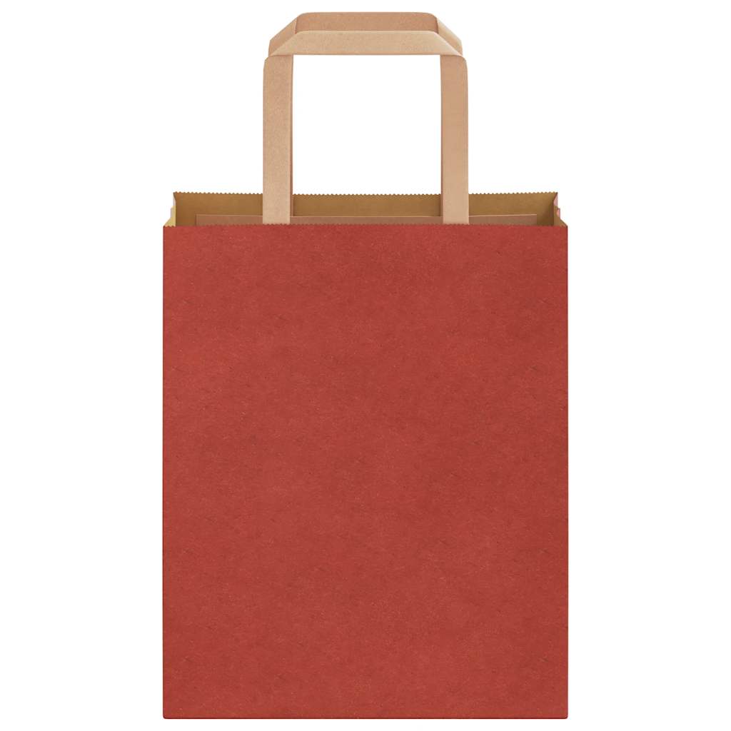 Paper Bags 250 pcs with Handles Red 18x8x22 cm