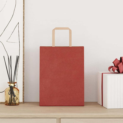 Paper Bags 250 pcs with Handles Red 21x11x28 cm