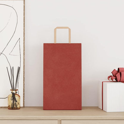 Paper Bags 250 pcs with Handles Red 21x11x36 cm