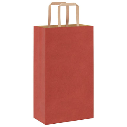 Paper Bags 250 pcs with Handles Red 21x11x36 cm