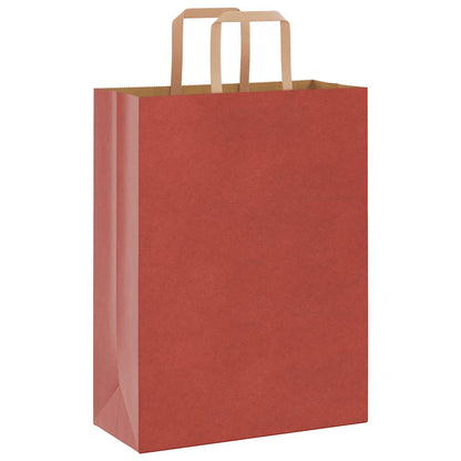 Paper Bags 250 pcs with Handles Red 26x12x35 cm