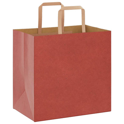 Paper Bags 250 pcs with Handles Red 26x17x25 cm