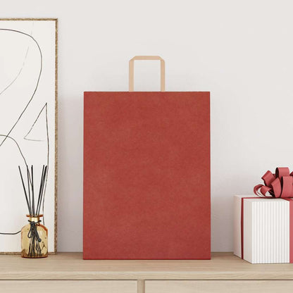 Paper Bags 250 pcs with Handles Red 32x12x42 cm