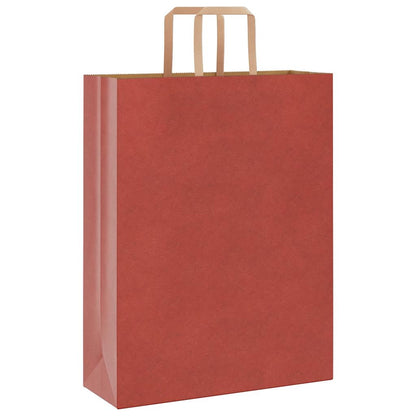 Paper Bags 250 pcs with Handles Red 32x12x42 cm