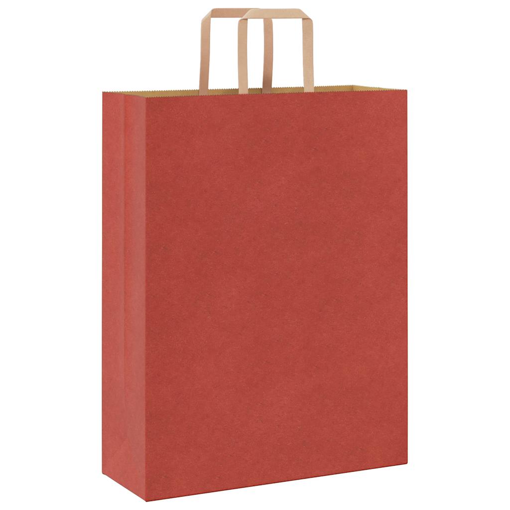 Paper Bags 250 pcs with Handles Red 32x12x42 cm