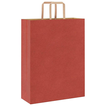 Paper Bags 250 pcs with Handles Red 32x12x42 cm