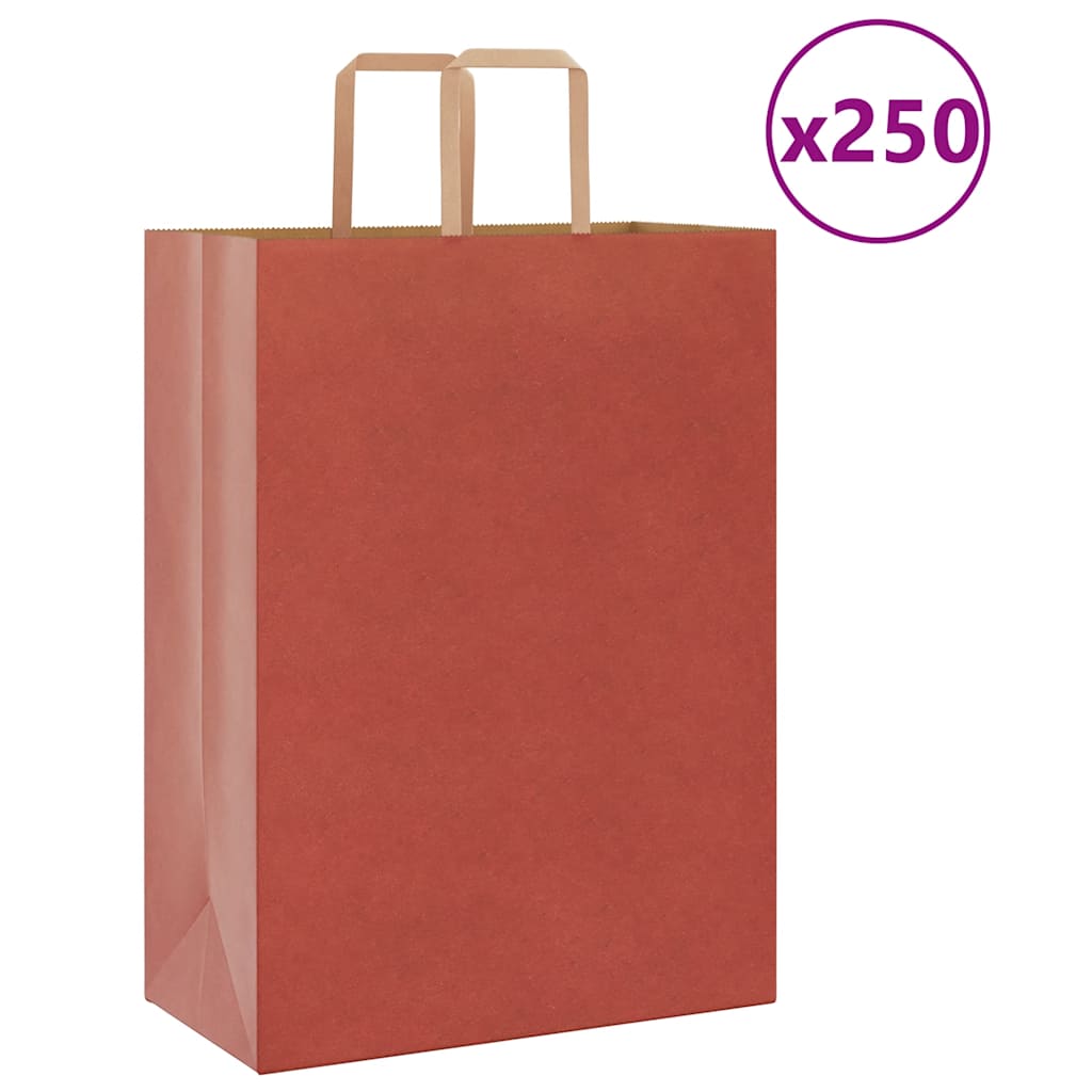 Paper Bags 250 pcs with Handles Red 32x17x44 cm