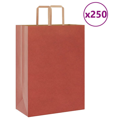 Paper Bags 250 pcs with Handles Red 32x17x44 cm