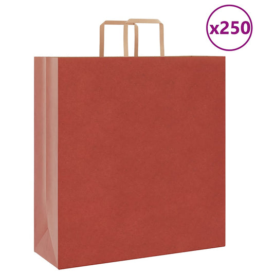 Paper Bags 250 pcs with Handles Red 45x17x48 cm
