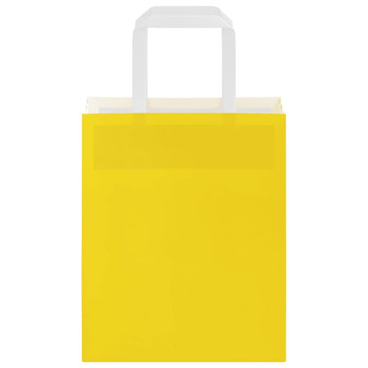 Paper Bags 50 pcs with Handles Yellow 18x8x22 cm