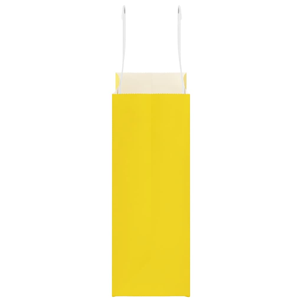 Paper Bags 50 pcs with Handles Yellow 18x8x22 cm