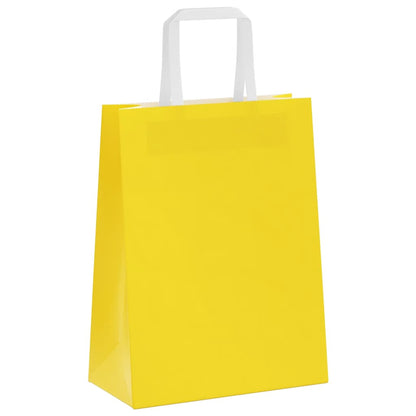 Paper Bags 50 pcs with Handles Yellow 21x11x28 cm
