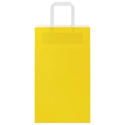 Paper Bags 50 pcs with Handles Yellow 21x11x36 cm