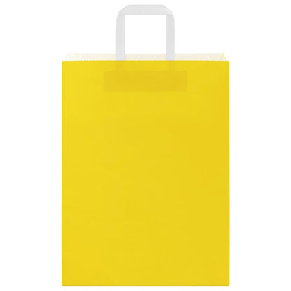 Paper Bags 50 pcs with Handles Yellow 26x12x35 cm